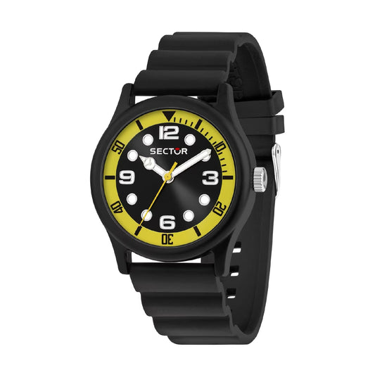 Orologio Sector H20 in silicone con quadrante nero e giallo MISURA UNICA