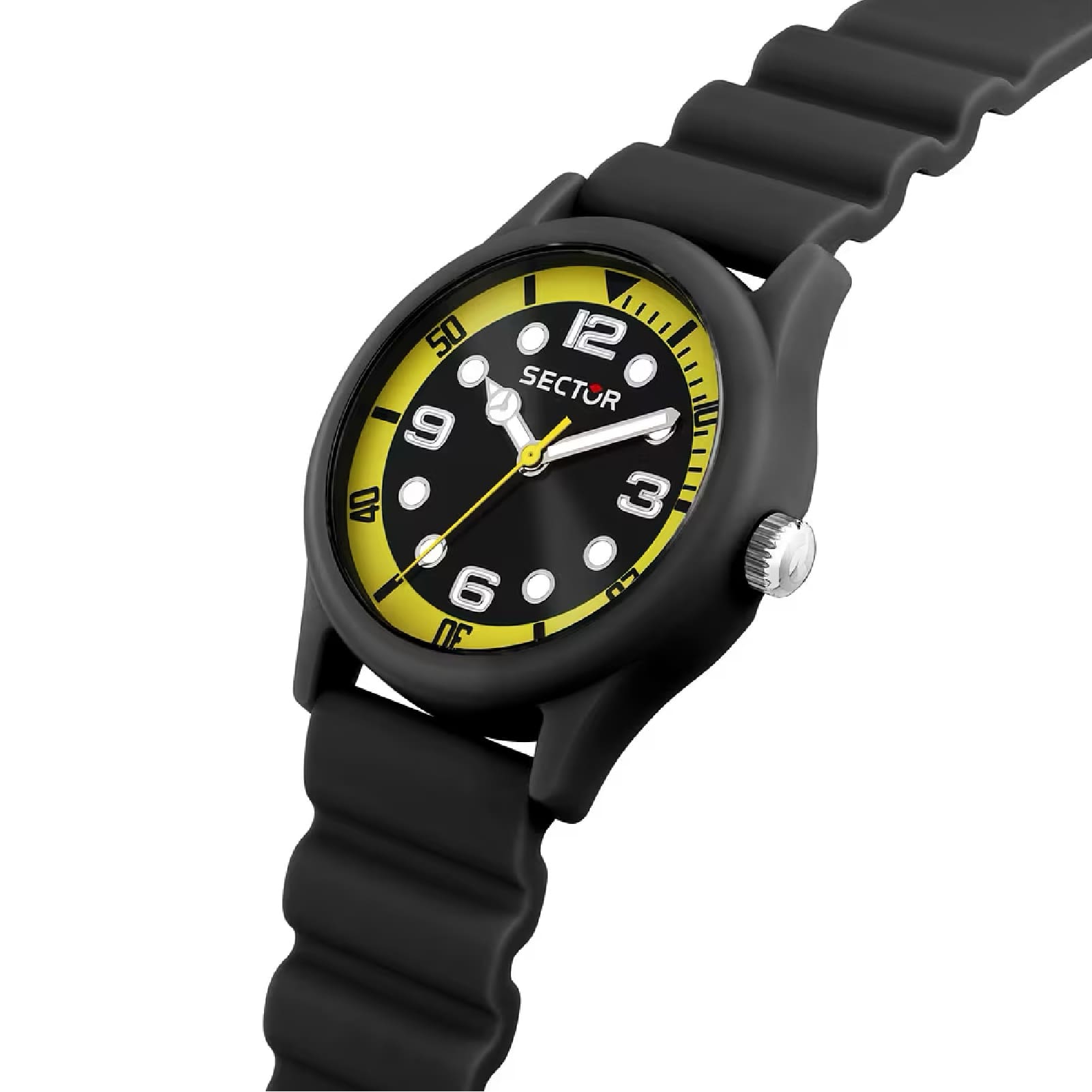Orologio Sector H20 in silicone con quadrante nero e giallo MISURA UNICA