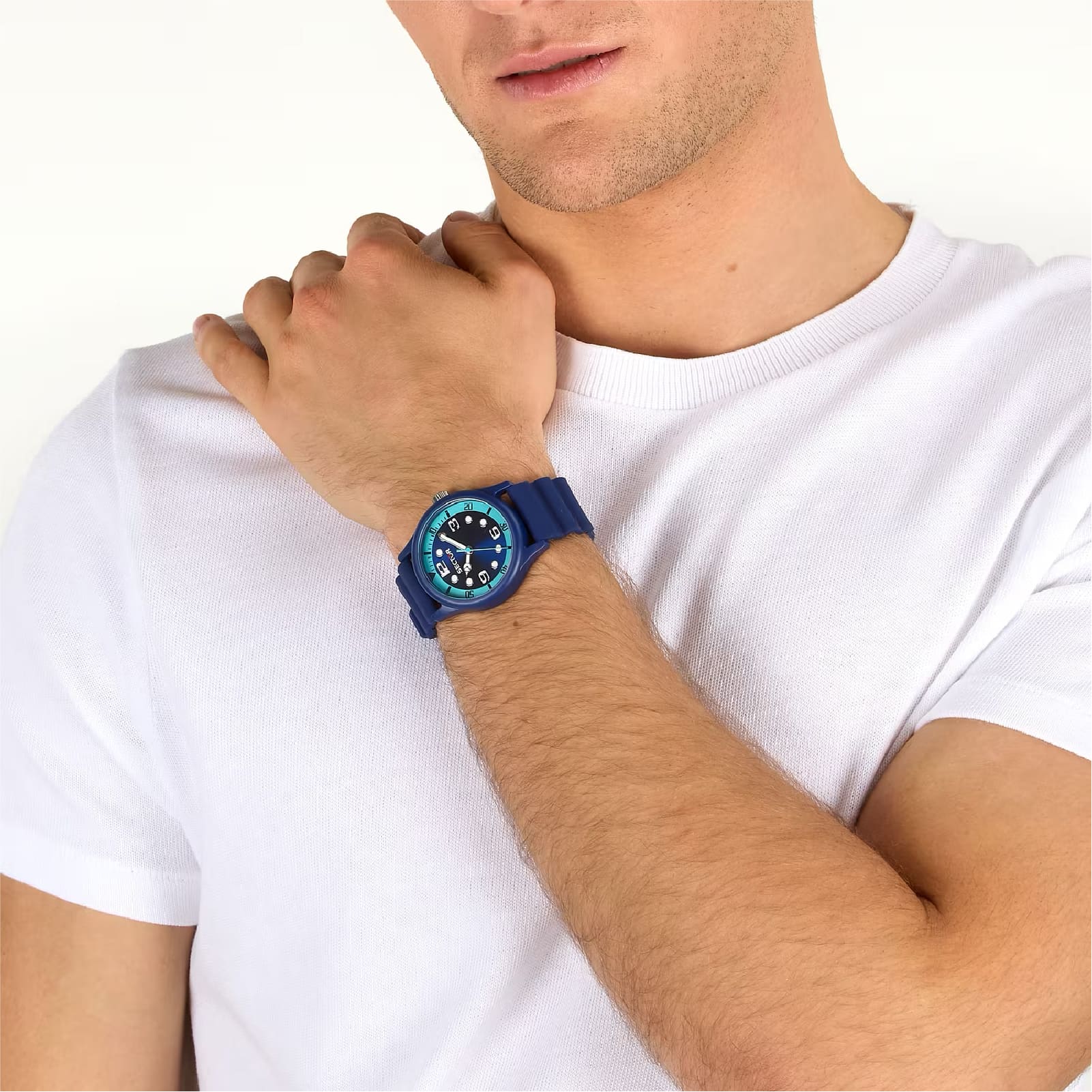 Orologio Sector H20 in silicone con quadrante blu e verde acqua MISURA UNICA