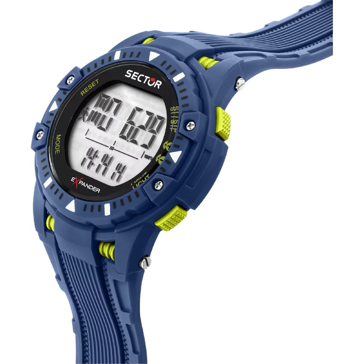 Orologio digitale Sector EX-54 in poliuretano blu da uomo MISURA UNICA