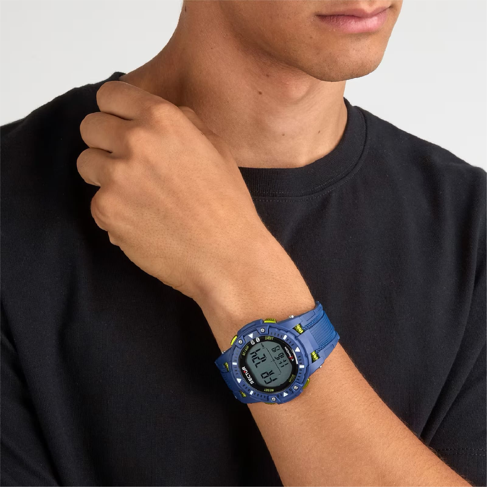 Orologio digitale Sector EX-54 in poliuretano blu da uomo MISURA UNICA