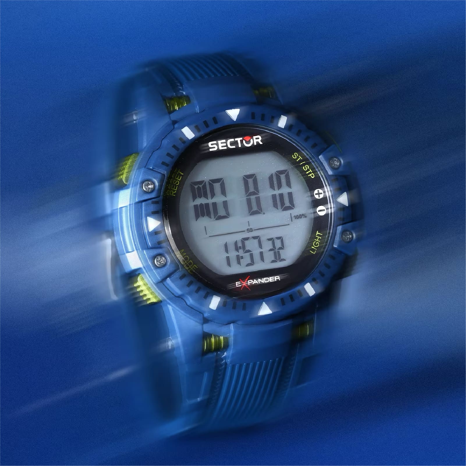 Orologio digitale Sector EX-54 in poliuretano blu da uomo MISURA UNICA