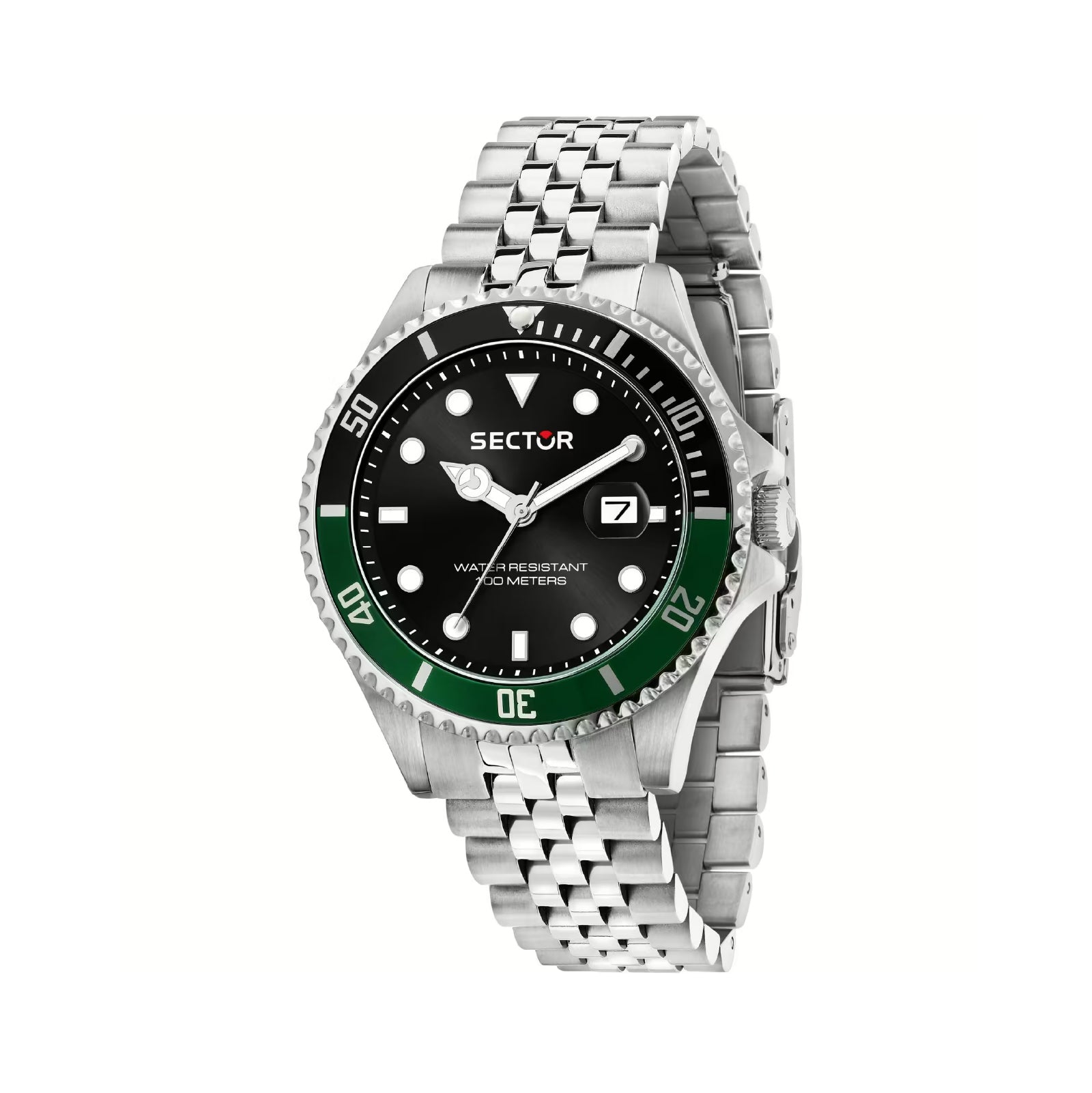 Orologio solo tempo Sector in acciaio argento e verde da uomo S.R3253161052