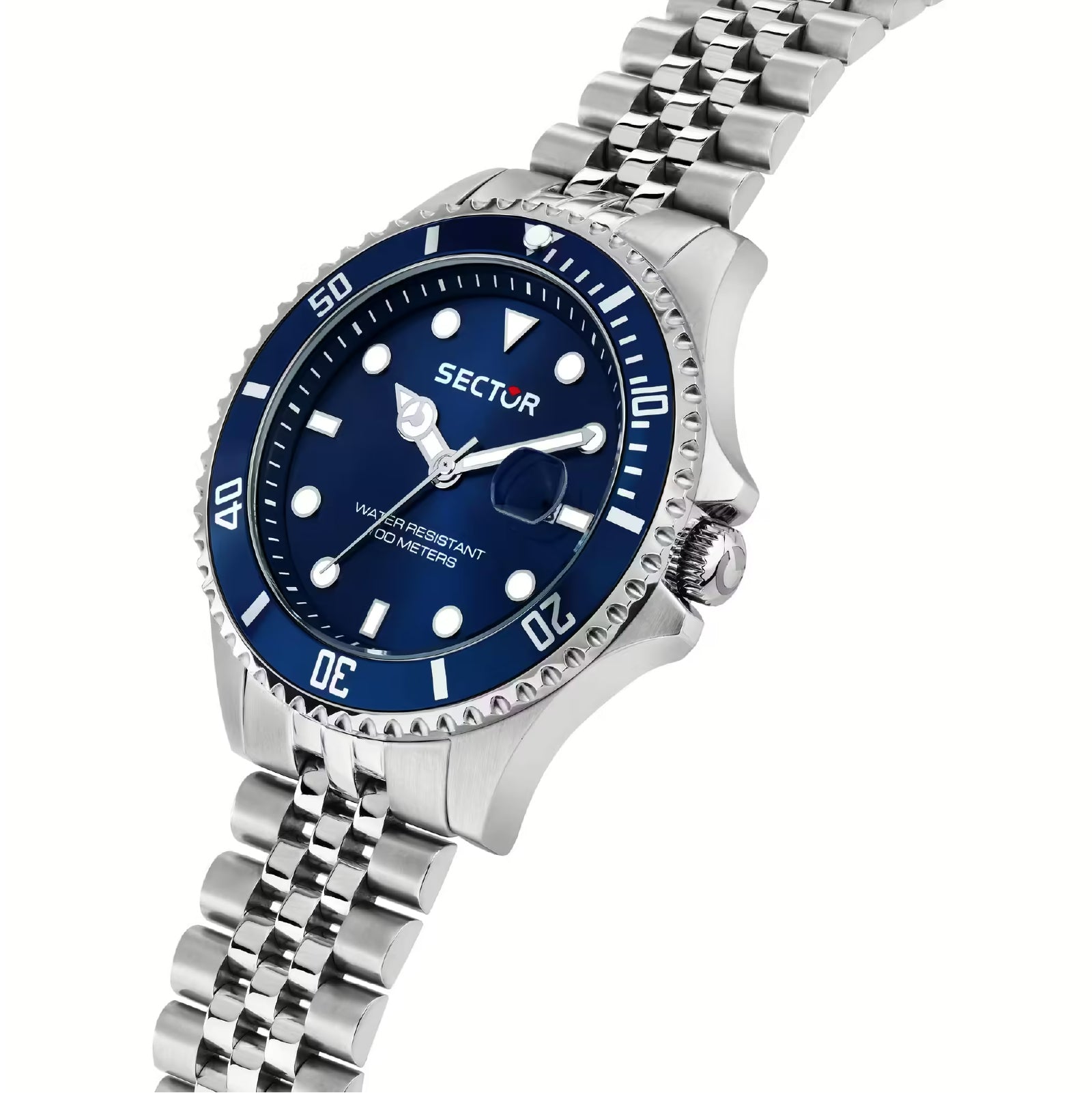 Orologio solo tempo Sector in acciaio argento e blu da uomo S.R3253161053