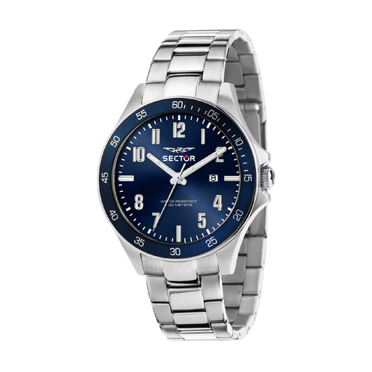 Orologio solotempo uomo Sector acciaio e quadrante blu