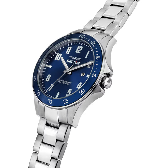 Orologio solotempo uomo Sector acciaio e quadrante blu