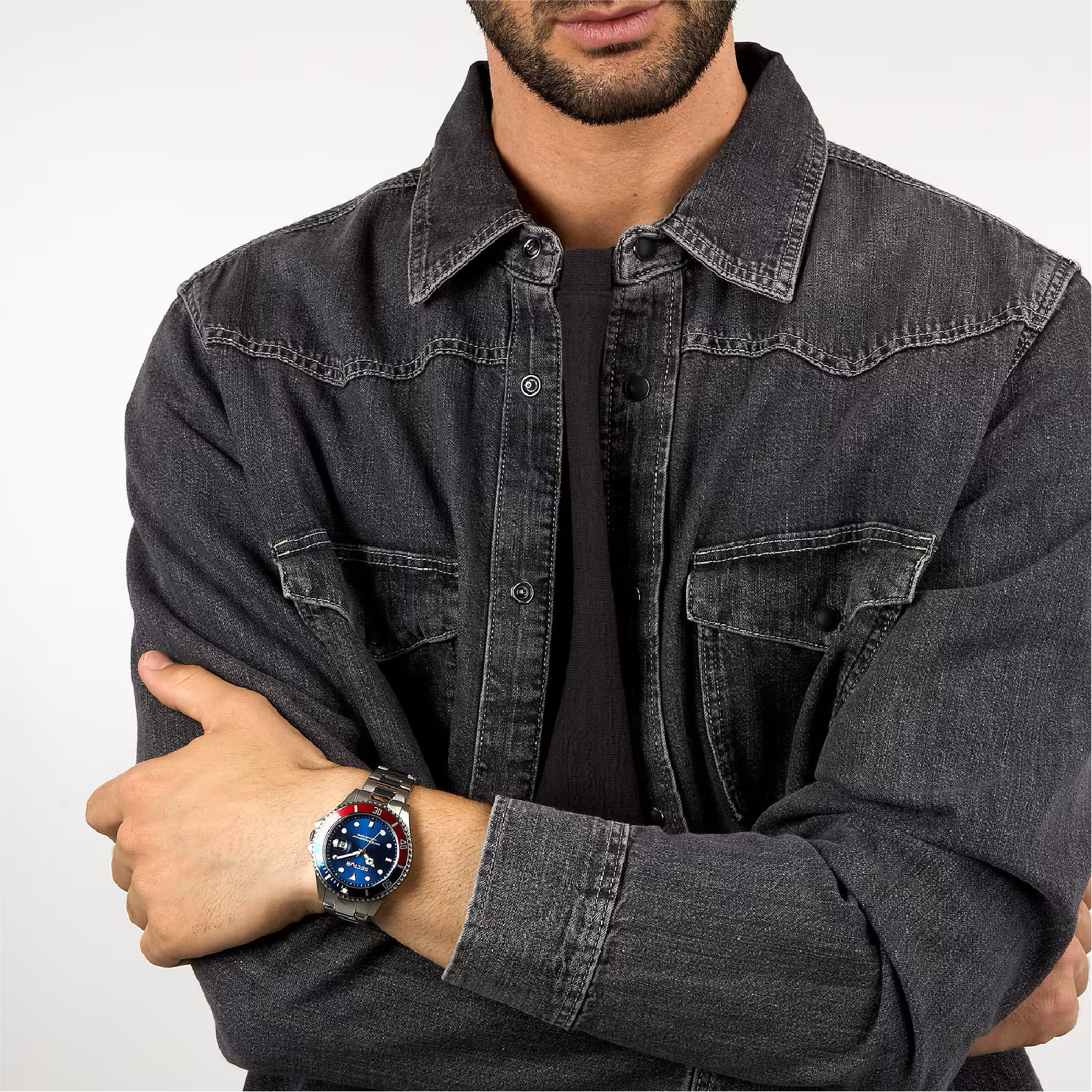 Orologio Sector solo tempo in acciaio quadrante blu MISURA UNICA
