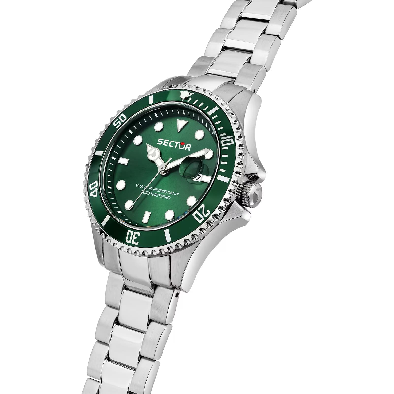 Orologio Sector solo tempo in acciaio quadrante verde MISURA UNICA