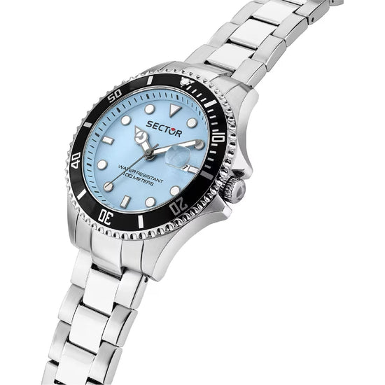 Orologio solo tempo Sector 230 acciaio quadrante azzurro 43mm MISURA UNICA