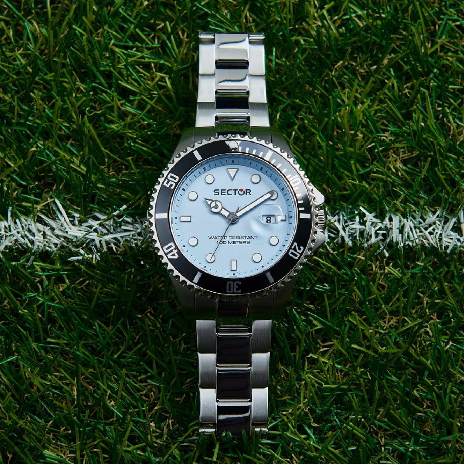 Orologio solo tempo Sector 230 acciaio quadrante azzurro 43mm MISURA UNICA