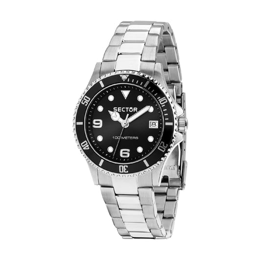 Orologio solotempo donna Sector acciaio e quadrante nero