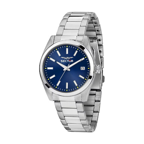 Orologio solo tempo Sector 240 in acciaio quadrante blu MISURA UNICA