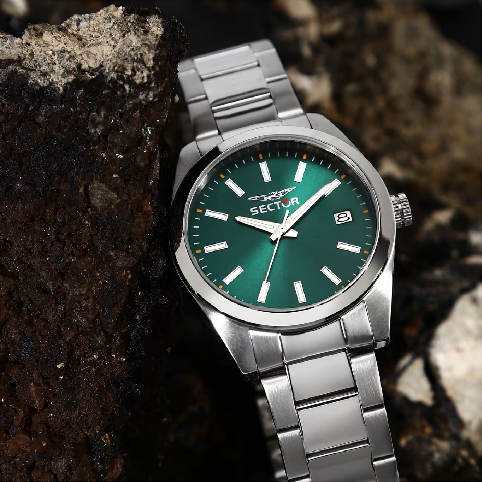 Orologio solo tempo Sector 240 acciaio quadrante verde 37mm MISURA UNICA