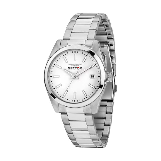 Orologio solo tempo Sector 240 in acciaio quadrante bianco MISURA UNICA