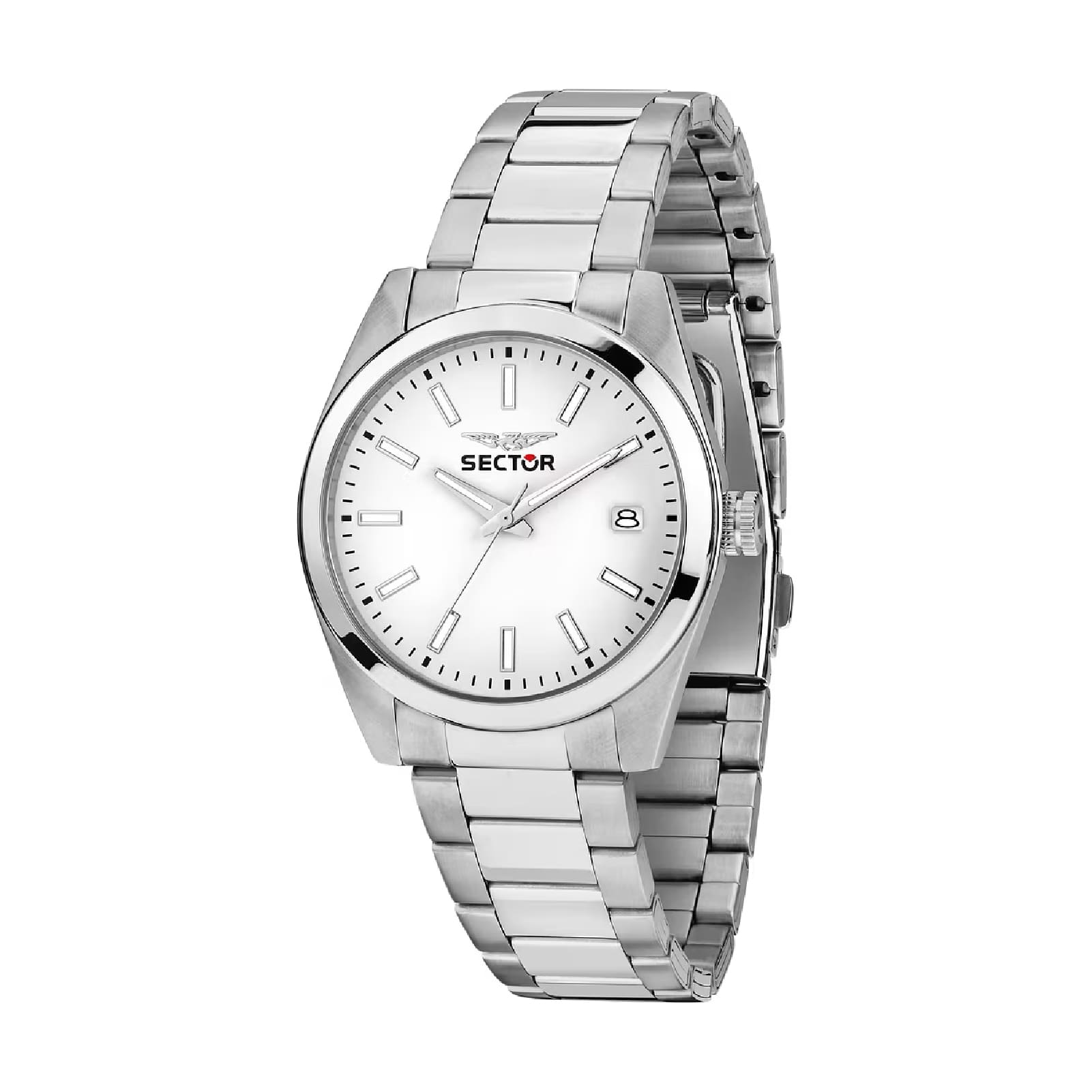 Orologio solo tempo Sector 240 in acciaio quadrante bianco MISURA UNICA
