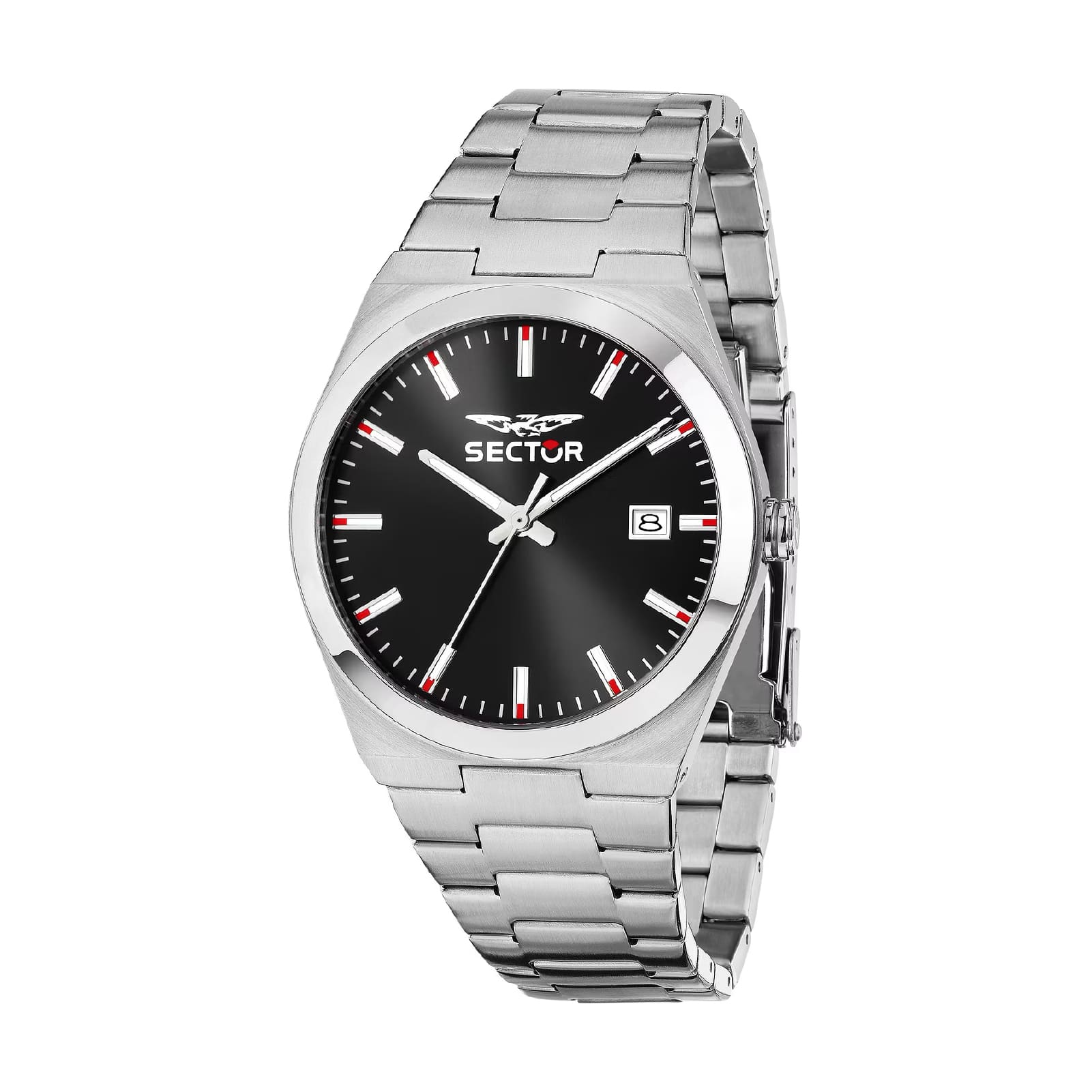 Orologio solo tempo Sector C300 in acciaio quadrante nero 40mm MISURA UNICA