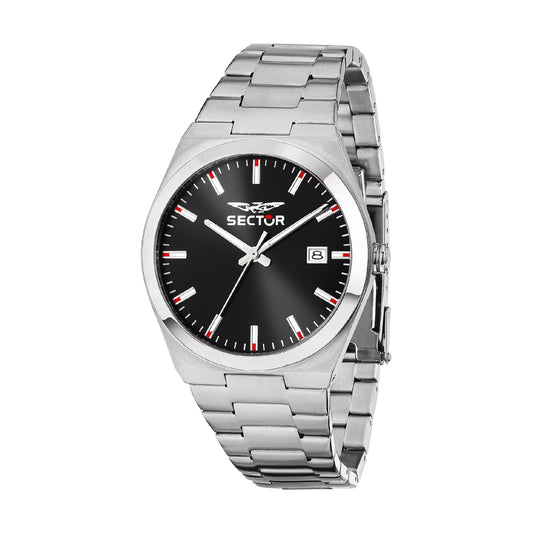 Orologio solo tempo Sector C300 in acciaio quadrante nero 40mm MISURA UNICA
