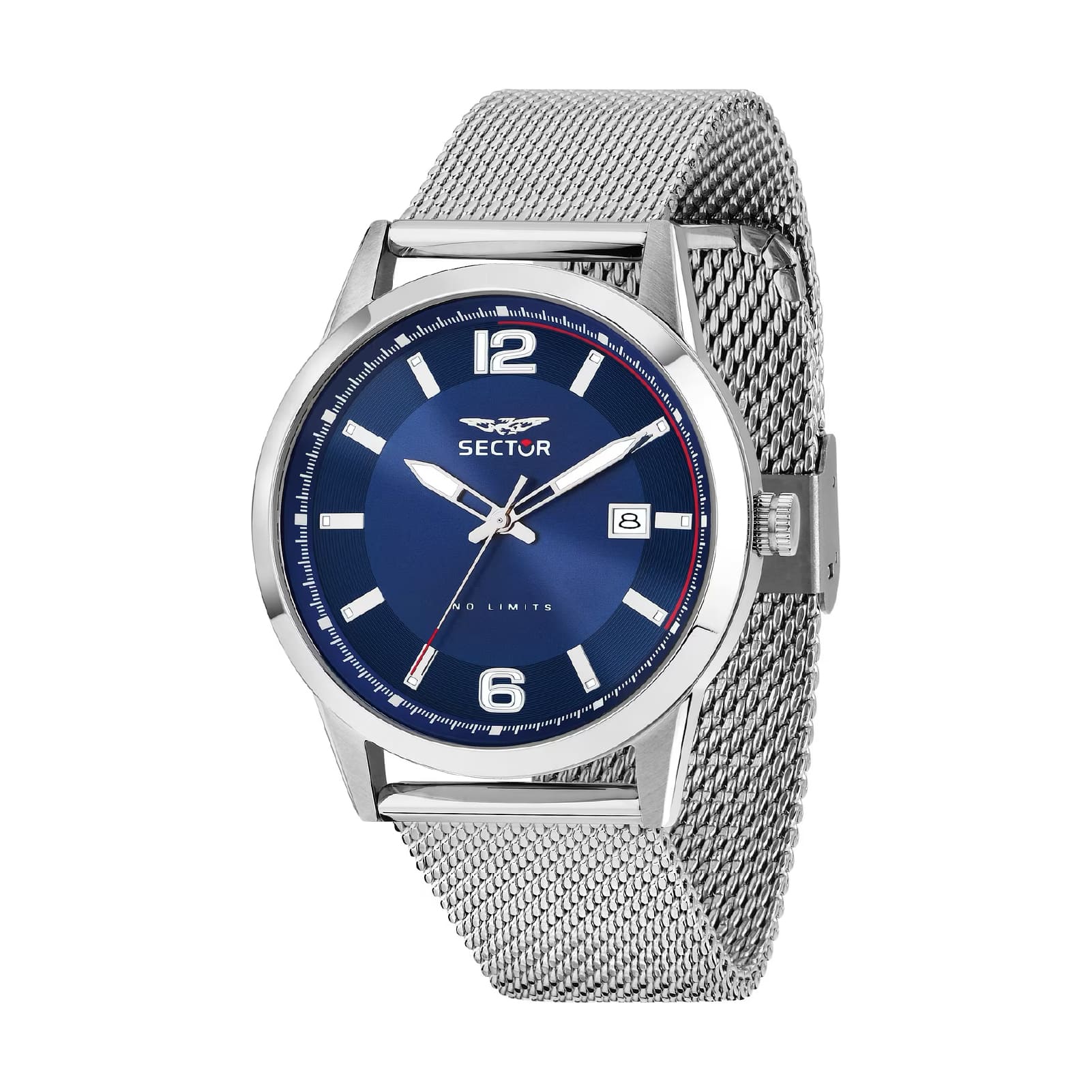 Orologio solo tempo Sector 660 in acciaio argentato e blu MISURA UNICA