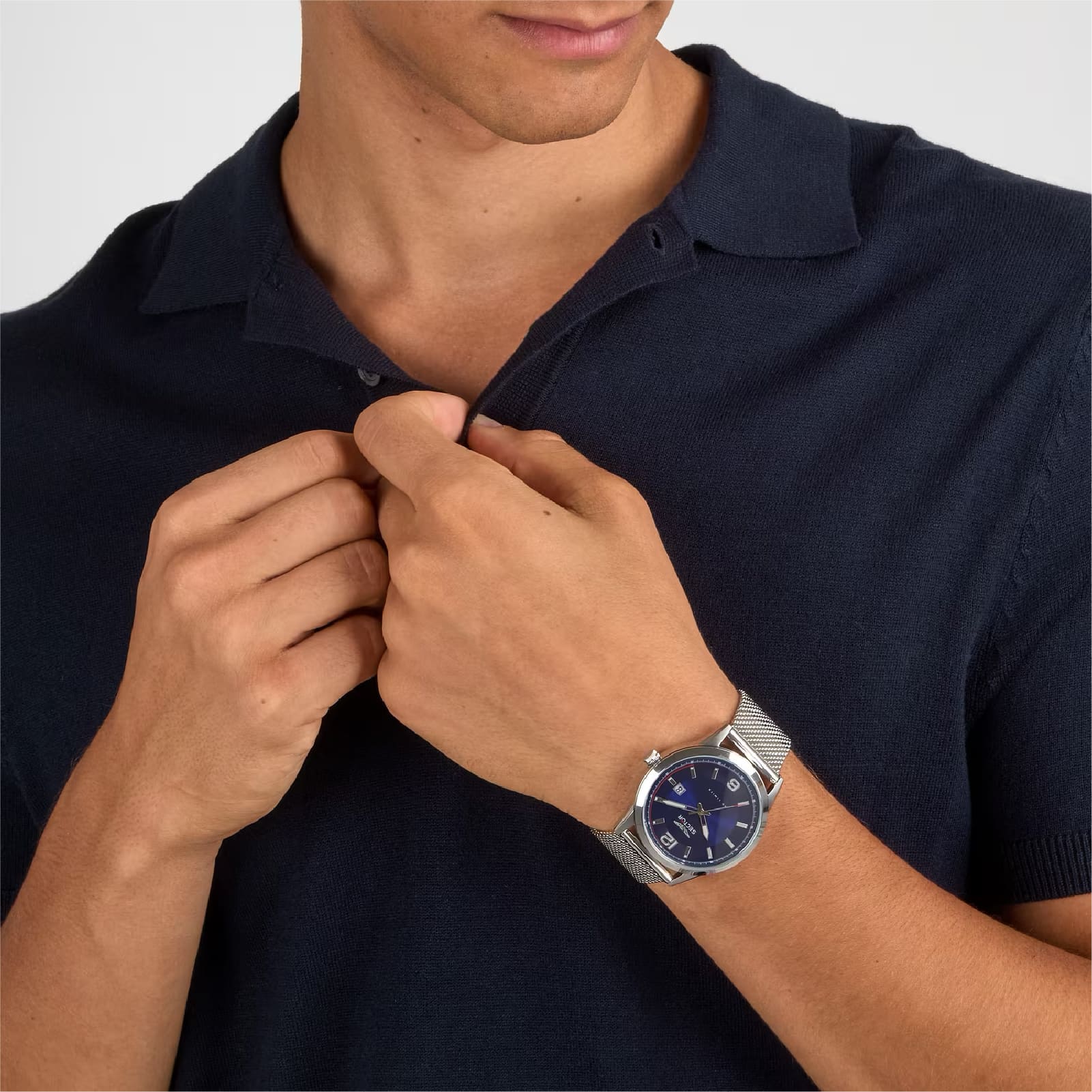Orologio solo tempo Sector 660 in acciaio argentato e blu MISURA UNICA
