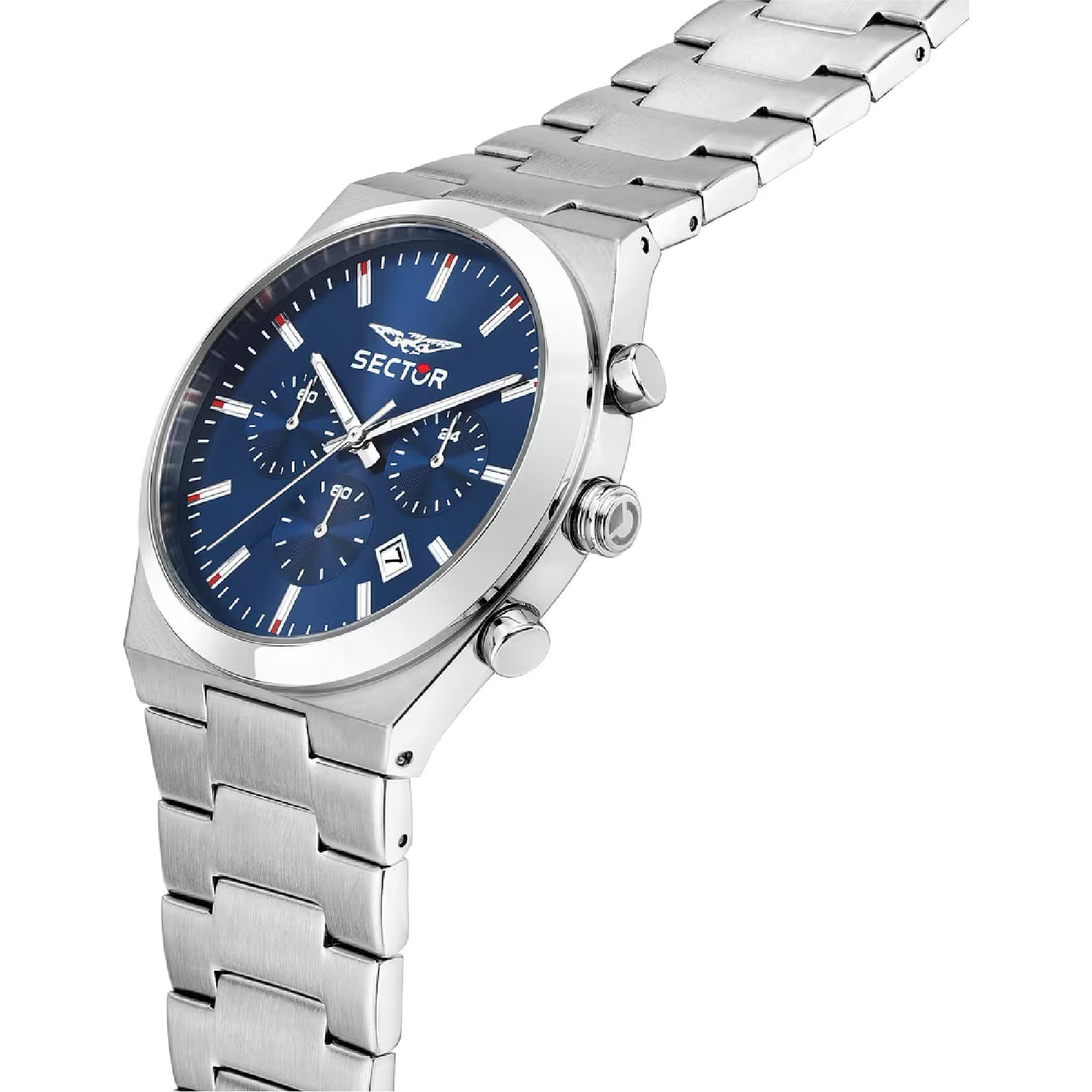Orologio cronografo Sector in acciaio quadrante blu MISURA UNICA