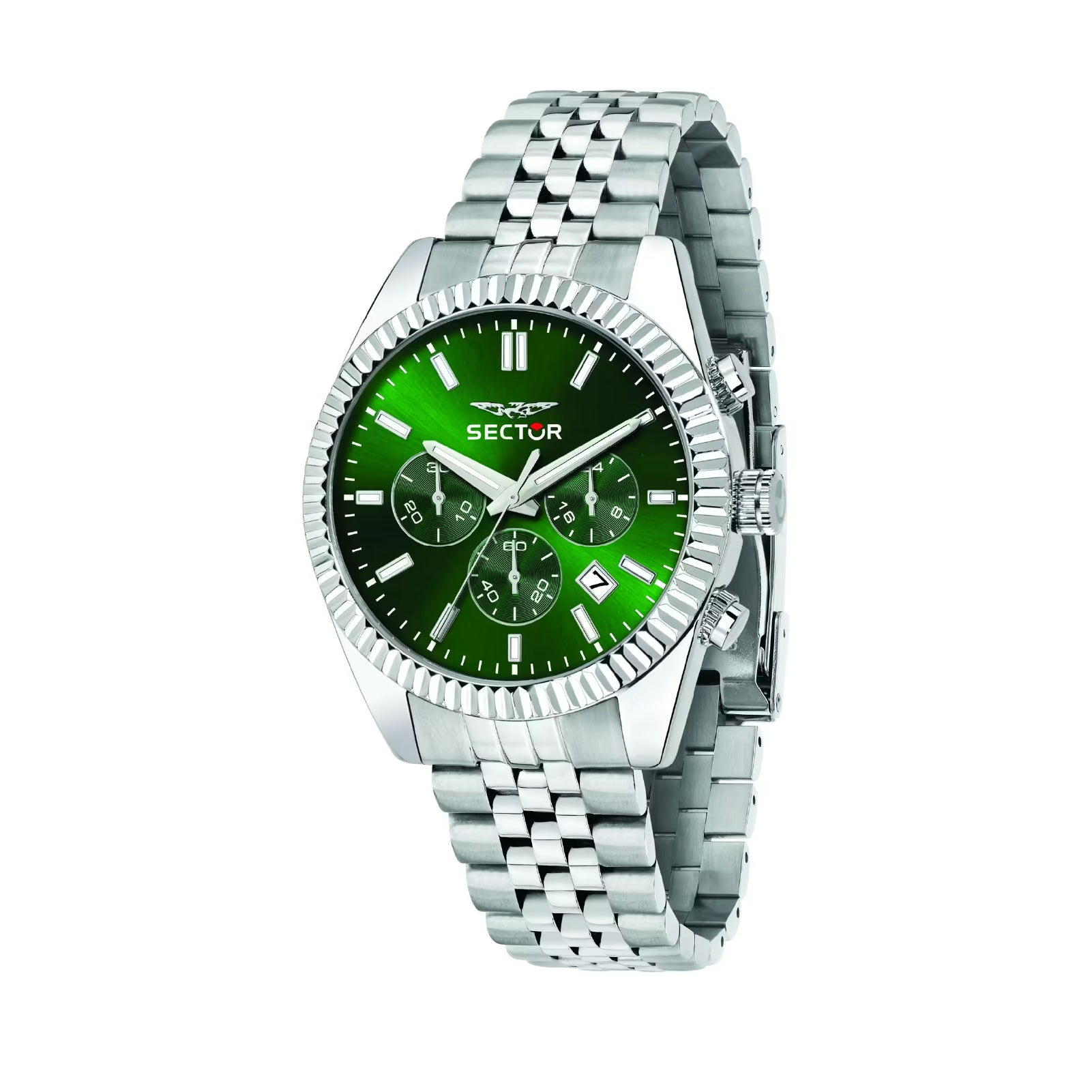 Orologio cronografo Sector in acciaio argento e verde da uomo S.R3273640004