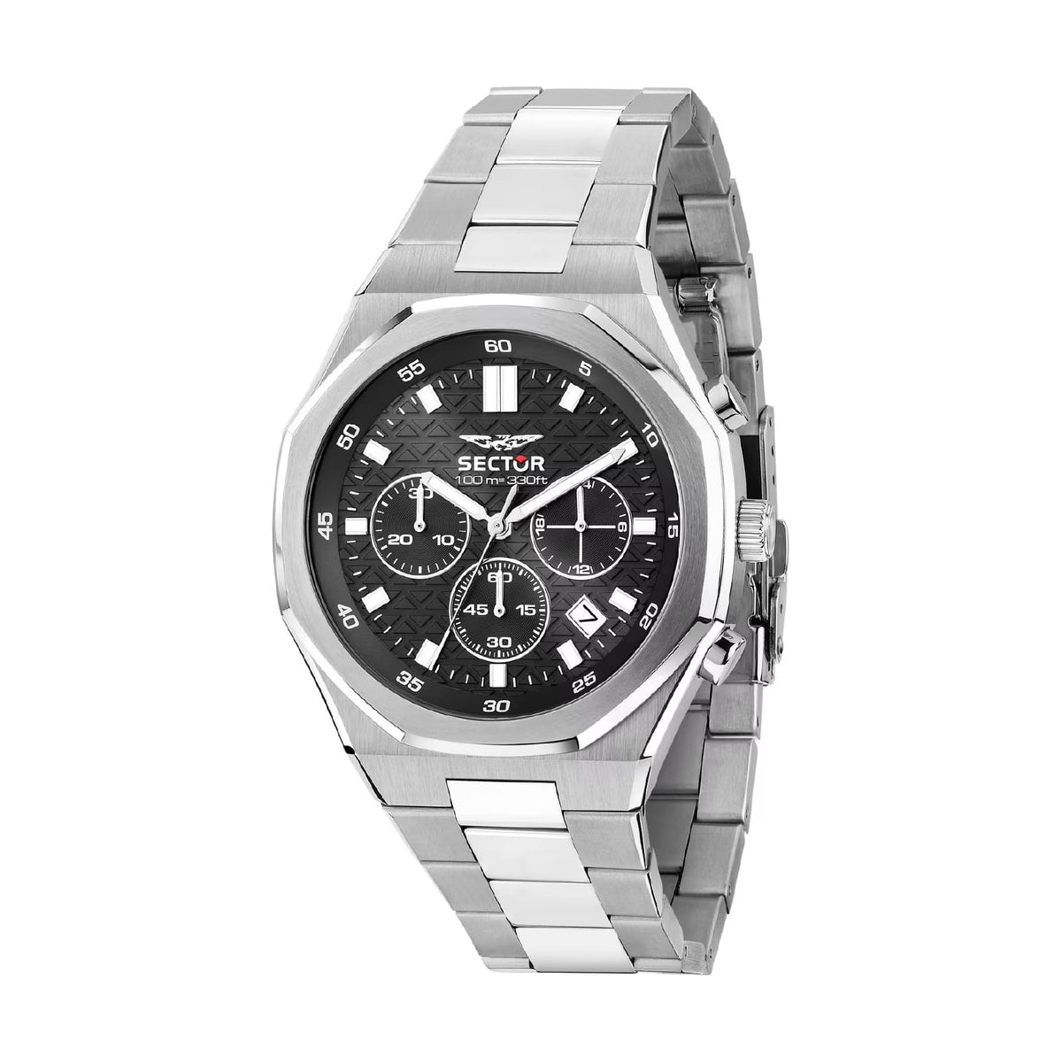 Orologio cronografo Sector otto150 in acciaio e nero MISURA UNICA