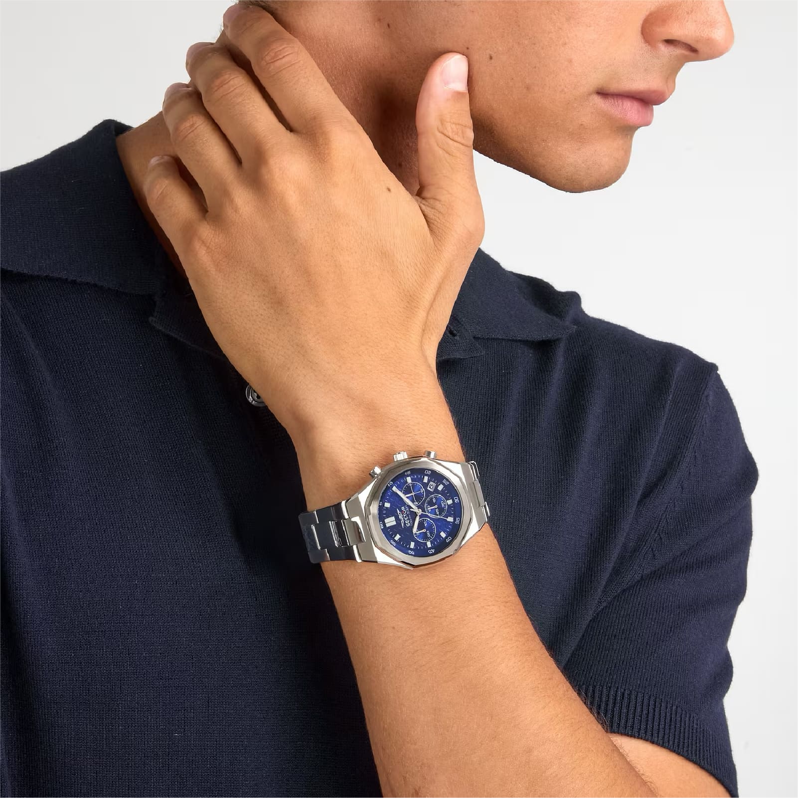 Orologio cronografo Sector Otto150 in acciaio quadrante blu MISURA UNICA