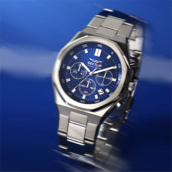 Orologio cronografo Sector Otto150 in acciaio quadrante blu MISURA UNICA