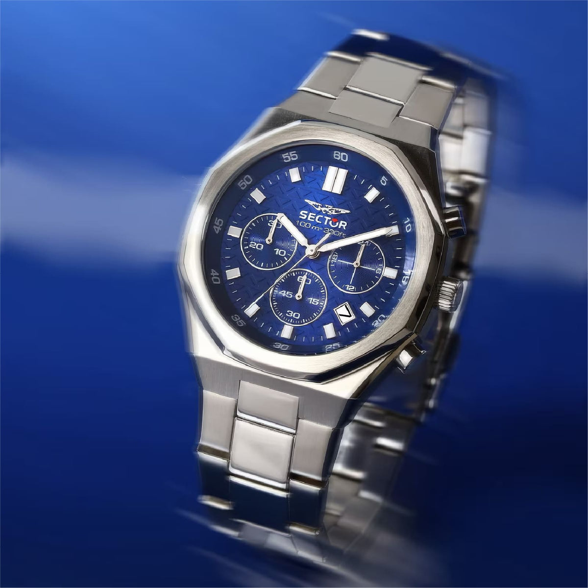 Orologio cronografo Sector Otto150 in acciaio quadrante blu MISURA UNICA