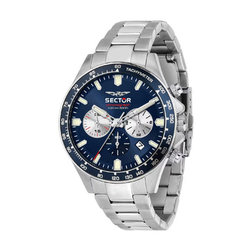 Orologio cronografo uomo Sector acciaio e quadrante blu