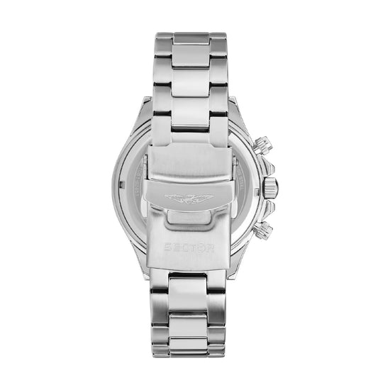 Orologio cronografo uomo Sector acciaio e quadrante blu