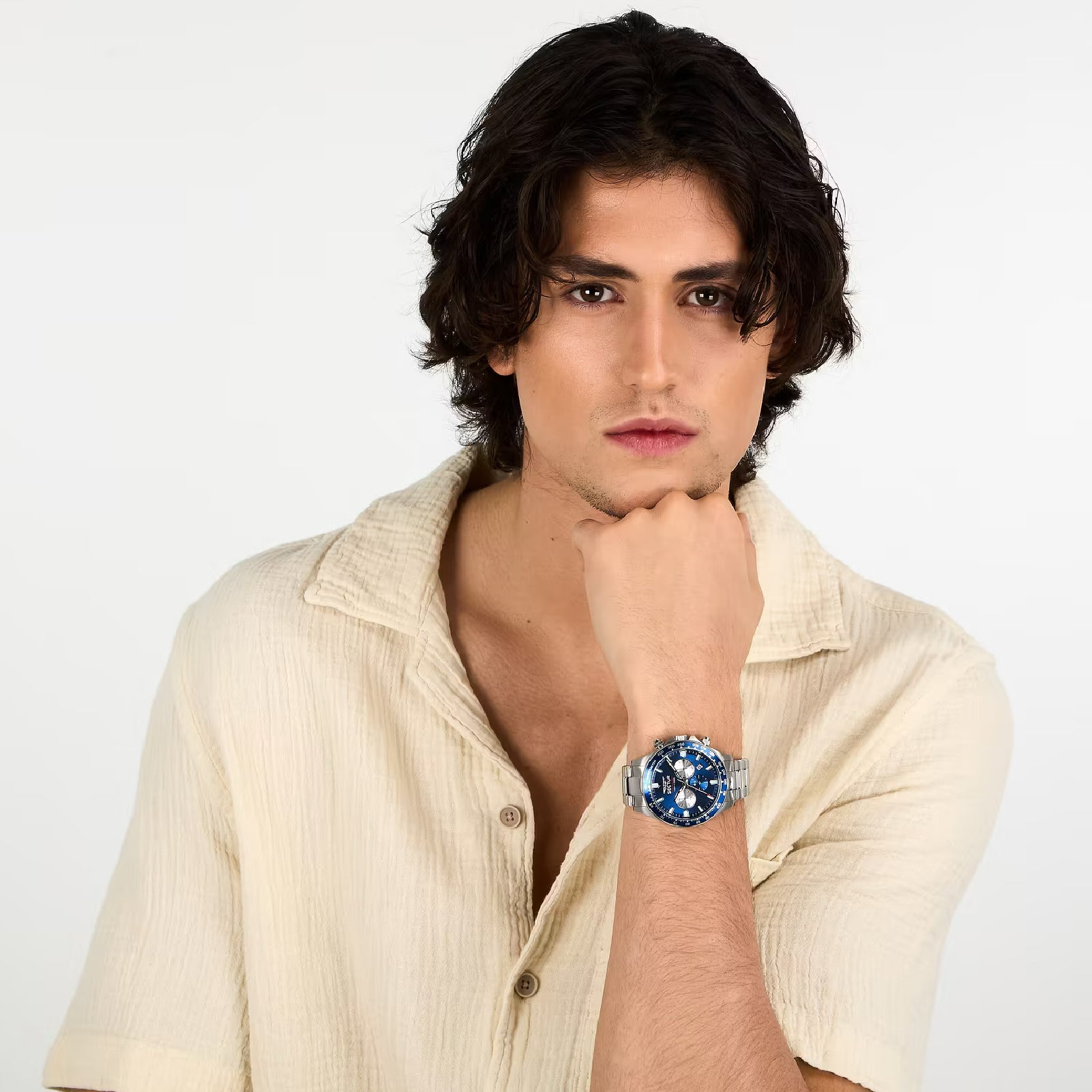Orologio cronografo uomo Sector acciaio e quadrante blu