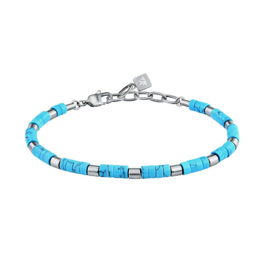 Bracciali uomo Morellato Pietre acciaio con avventurina turchese S1732-1