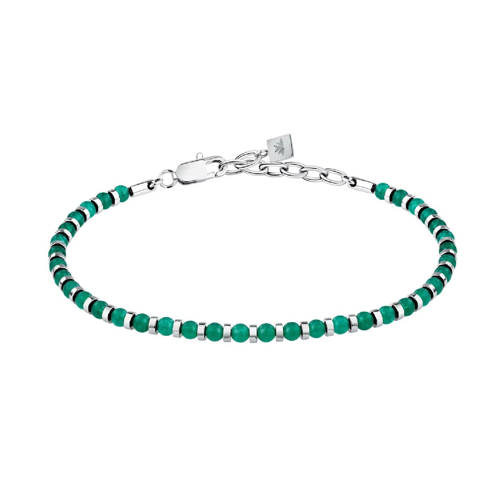 Bracciali uomo Morellato Pietre acciaio con agata verde S1735-1
