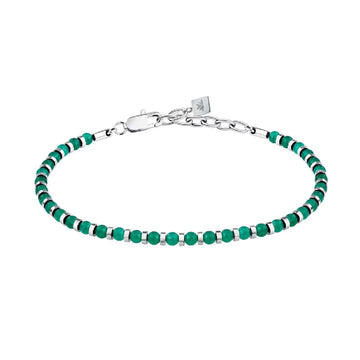 Bracciali uomo Morellato Pietre acciaio con agata verde S1735-1