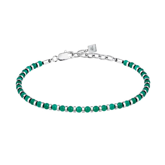 Bracciali uomo Morellato Pietre acciaio con agata verde S1735-1