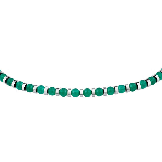 Bracciali uomo Morellato Pietre acciaio con agata verde S1735-2