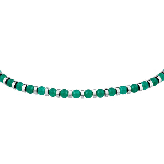 Bracciali uomo Morellato Pietre acciaio con agata verde S1735-2