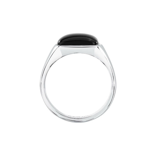 Anello chevalier uomo Morellato Pietre acciaio agata nera quadrata S1737-2