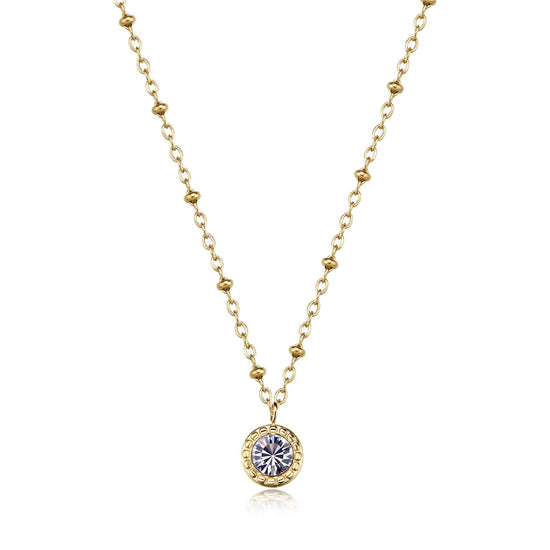 Collana punto luce S'agapõ acciaio dorato con cristallo MISURA UNICA