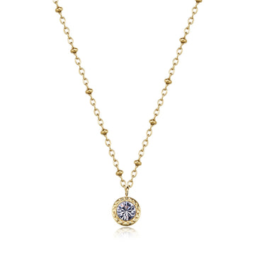 Collana punto luce S'agapõ acciaio dorato con cristallo MISURA UNICA