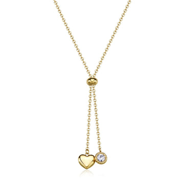 Collana girocollo S'agapõ in acciaio oro cuore e cristallo MISURA UNICA