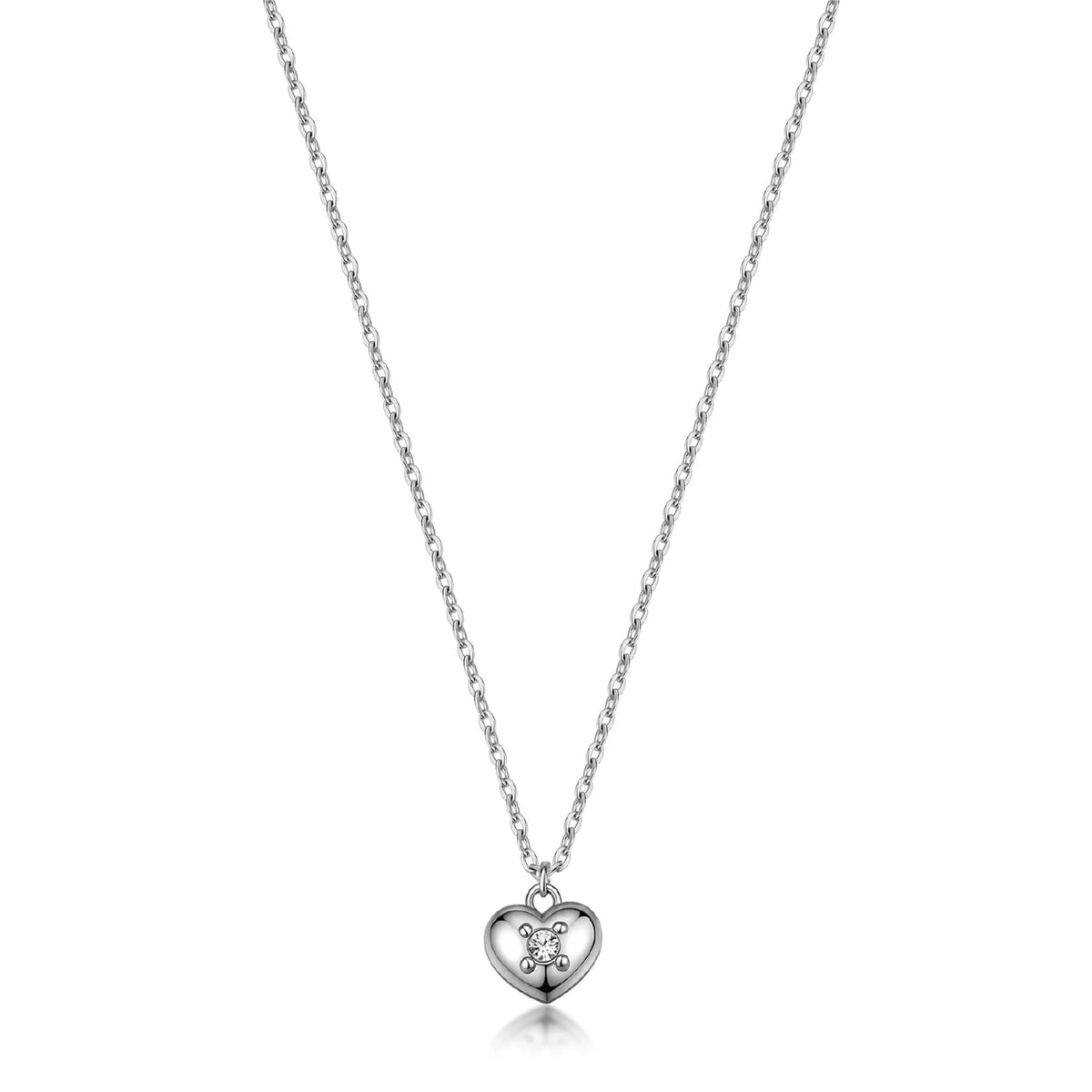 Collana catena S'Agapò Aurora in acciaio e cristalli cuore MISURA UNICA