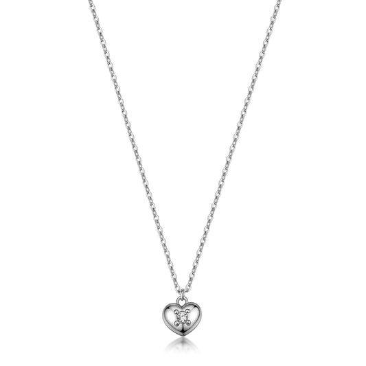Collana catena S'Agapò Aurora in acciaio e cristalli cuore MISURA UNICA