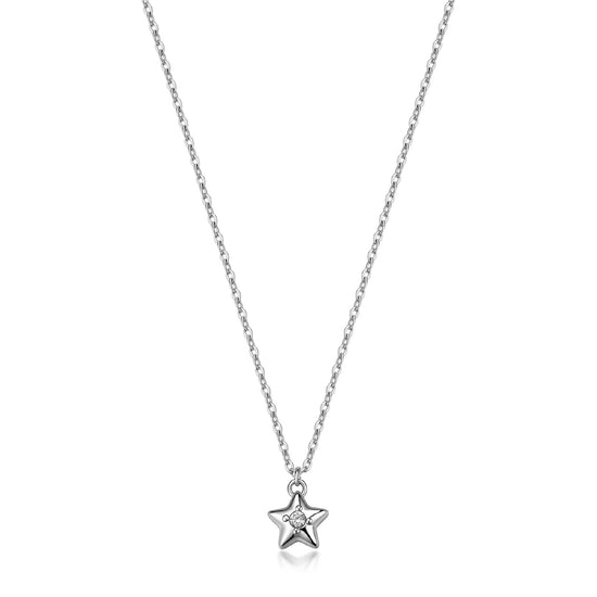 Collana catena S'Agapò Aurora in acciaio e cristalli stella MISURA UNICA