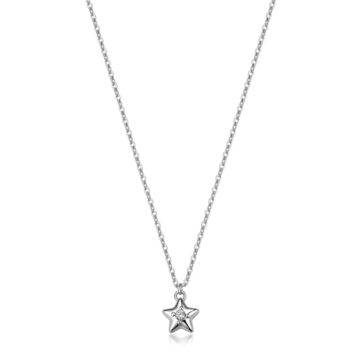 Collana catena S'Agapò Aurora in acciaio e cristalli stella MISURA UNICA
