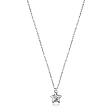 Collana catena S'Agapò Aurora in acciaio e cristalli stella MISURA UNICA