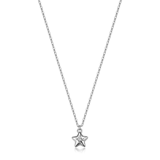 Collana catena S'Agapò Aurora in acciaio e cristalli stella MISURA UNICA