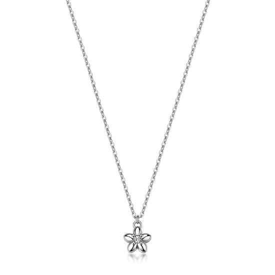 Collana catena S'Agapò Aurora in acciaio e cristalli fiore MISURA UNICA