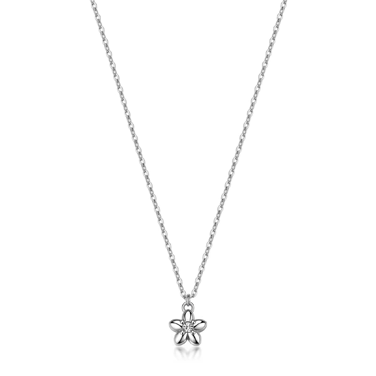 Collana catena S'Agapò Aurora in acciaio e cristalli fiore MISURA UNICA